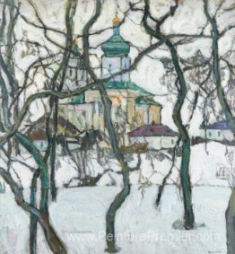Scène d'hiver avec l'église Scène d'hiver avec l'église