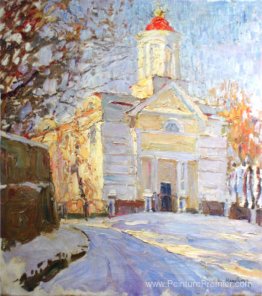 Paysage d'hiver avec une église Paysage d'hiver avec une église
