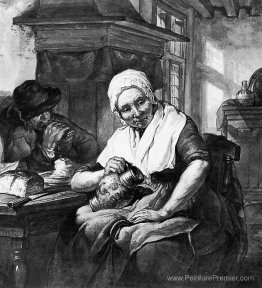 Intérieur avec une femme et un homme Intérieur avec une femme et un homme