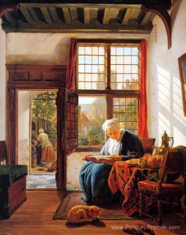 Lire une vieille femme à la fenêtre Lire une vieille femme à la fenêtre