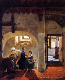 Femme et enfant au sous-sol Femme et enfant au sous-sol