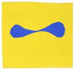 Forme bleue sur le jaune Forme bleue sur le jaune