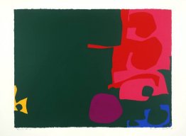 Écarlate et rose imbriqué en vert profond Écarlate et rose imbriqué en vert profond