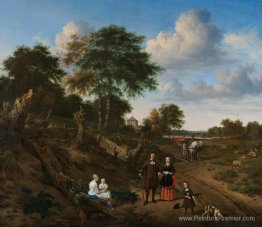 Portrait d'un couple avec deux enfants et une infirmière dans un Portrait d'un couple avec deux enfants et une infirmière dans un