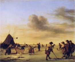 Golfeurs sur la glace près de Haarlem Golfeurs sur la glace près de Haarlem