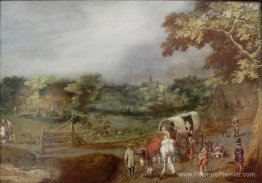 Un paysage du village d'été avec un cheval Un paysage du village d'été avec un cheval