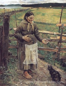 Vieille femme avec un chat Vieille femme avec un chat
