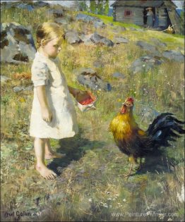 La fille et le coq La fille et le coq