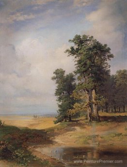 Paysage d'été avec chêne Paysage d'été avec chêne