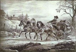 Un voyageur en kibitka (chariot à capuche ou traîneau) Un voyageur en kibitka (chariot à capuche ou traîneau)