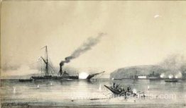 Steamship Kolkhida combattant les bateaux turcs au fort de Saint Steamship Kolkhida combattant les bateaux turcs au fort de Saint