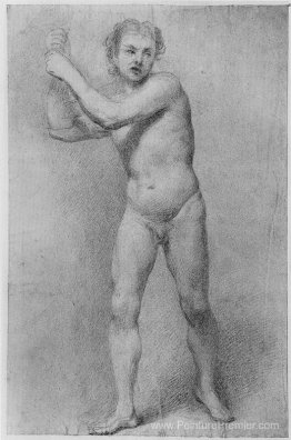 Étude nue d'un homme strict à l'élingue en pierre Étude nue d'un homme strict à l'élingue en pierre