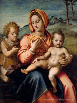 Madonna et enfant avec l'enfant Saint John dans un paysage Madonna et enfant avec l'enfant Saint John dans un paysage