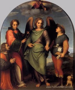 Archange Raphael avec Tobias, Saint-Laurent et le donateur Leona Archange Raphael avec Tobias, Saint-Laurent et le donateur Leona