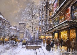 Grands Boulevards et Porte Saint-Denis, sous la neige Grands Boulevards et Porte Saint-Denis, sous la neige