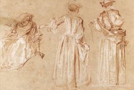 Trois études d'une dame avec un chapeau Trois études d'une dame avec un chapeau
