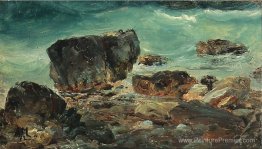 Scène côtière avec des rochers plus gros Scène côtière avec des rochers plus gros