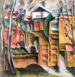 Paysage avec la Maison Blanche et la porte jaune Paysage avec la Maison Blanche et la porte jaune