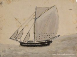 Bateau à voile avec voiles français-gris Bateau à voile avec voiles français-gris