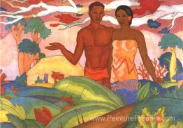 Garçon et fille hawaïen Garçon et fille hawaïen