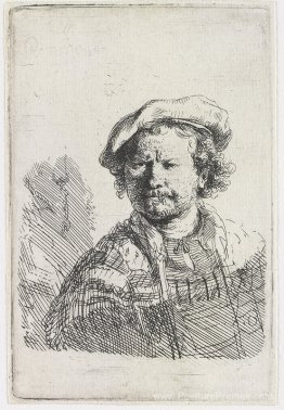 Autoportrait dans une casquette plate et une robe brodée Autoportrait dans une casquette plate et une robe brodée