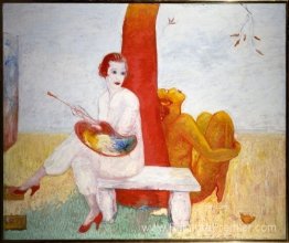 Autoportrait avec palette (peintre et faune) Autoportrait avec palette (peintre et faune)