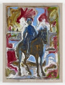 Le lieutenant Sydney A. Cloman, First Infantry, sur son cheval s Le lieutenant Sydney A. Cloman, First Infantry, sur son cheval s