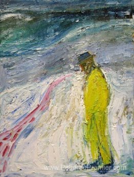 Homme marchant dans la neige Homme marchant dans la neige