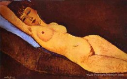 Nu inclinable avec coussin bleu