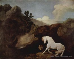 Un cheval effrayé par un lion