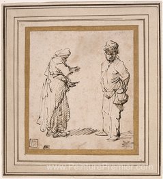 Homme et femme mendiant