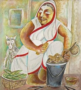 Femme vendant du maïs