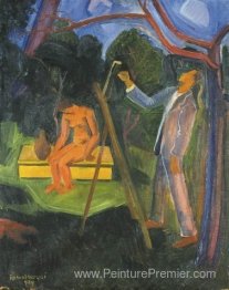 Peintre avec modèle