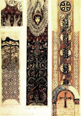 Croquis d'ornements peints cathédrale de Vladimir