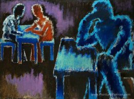 Hommes à table