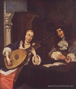 Femme jouant du luth