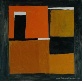 Composition orange, noir et blanc