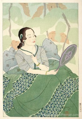 Portrait d'une femme chamorro - vert
