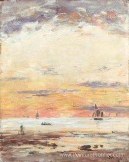 Reflux sur le coucher du soleil