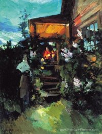 Soirée d'été sur le porche