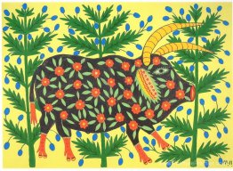Le taureau ukrainien, trois ans, est allé marcher dans les bois