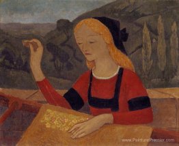 Broderer dans un paysage de chateauneuf