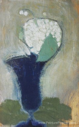 Lis de la vallée dans un vase bleu II