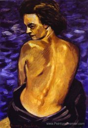 Nu de dos sur un fond de la mer