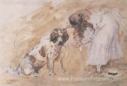 Girl et St. Bernard Dog