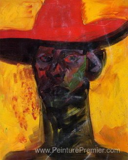 Self avec un chapeau rouge