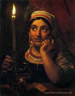Fortune-Teller avec une bougie