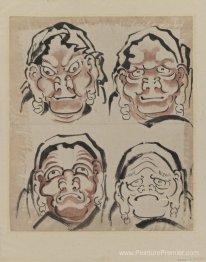 Croquis de quatre visages