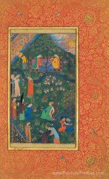 Sultan Hossein Mirza en promenade (partie droite)