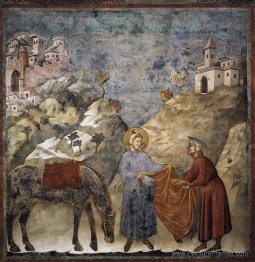 St. Francis donnant son manteau à un pauvre homme